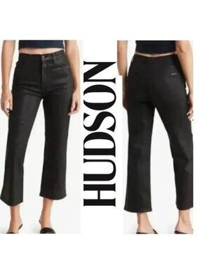 NWT ~ HUDSON NOA BLACK COATED CROPPED JEANS sz 27
